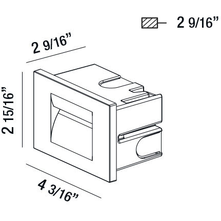 Ontario LED 2.94 inch Graphite Outdoor In Wall in Graphite Grey