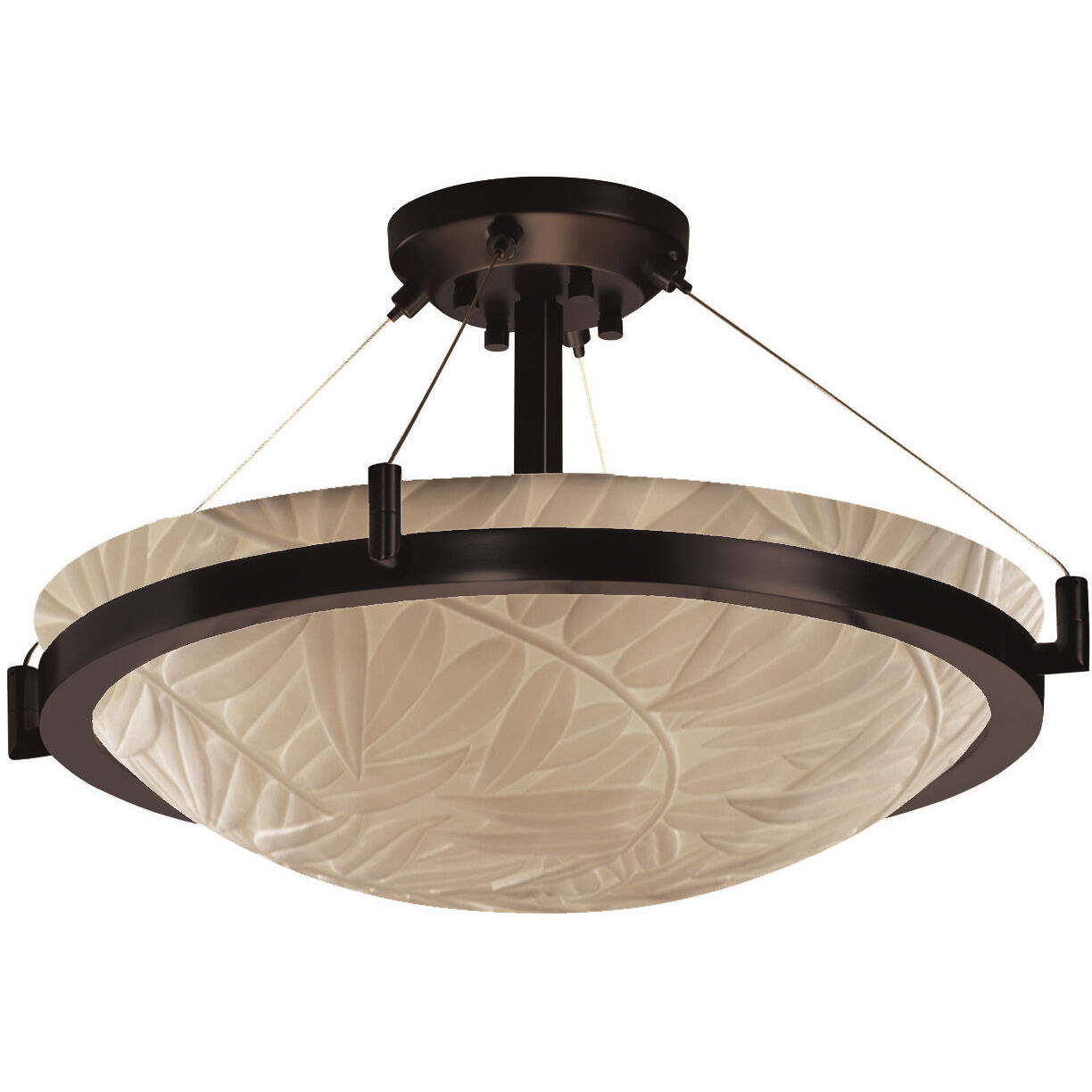 Porcelina 8 Light 39 inch Dark Bronze Semi Flush Ceiling Light, Ring Family, Choices