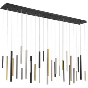 Santana LED 10 inch Black and Nickel with Gold Grand Chandelier Ceiling Light