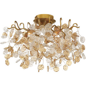 Campobasso 5 Light 20.5 inch Gold Flush Mount Ceiling Light