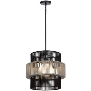 Aden 1 Light 22 inch Black Outdoor Pendant, Both Indoor/Outdoor