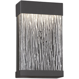 Tiffany LED 11.38 inch Black Outdoor Wall Sconce, Small