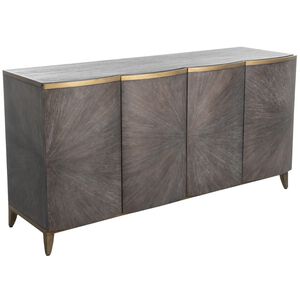 Pete Natural Black / Stained Brass Cabinet