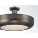 Macey LED 22.25 inch Harlow Bronze Semi-Flush Mount Ceiling Light