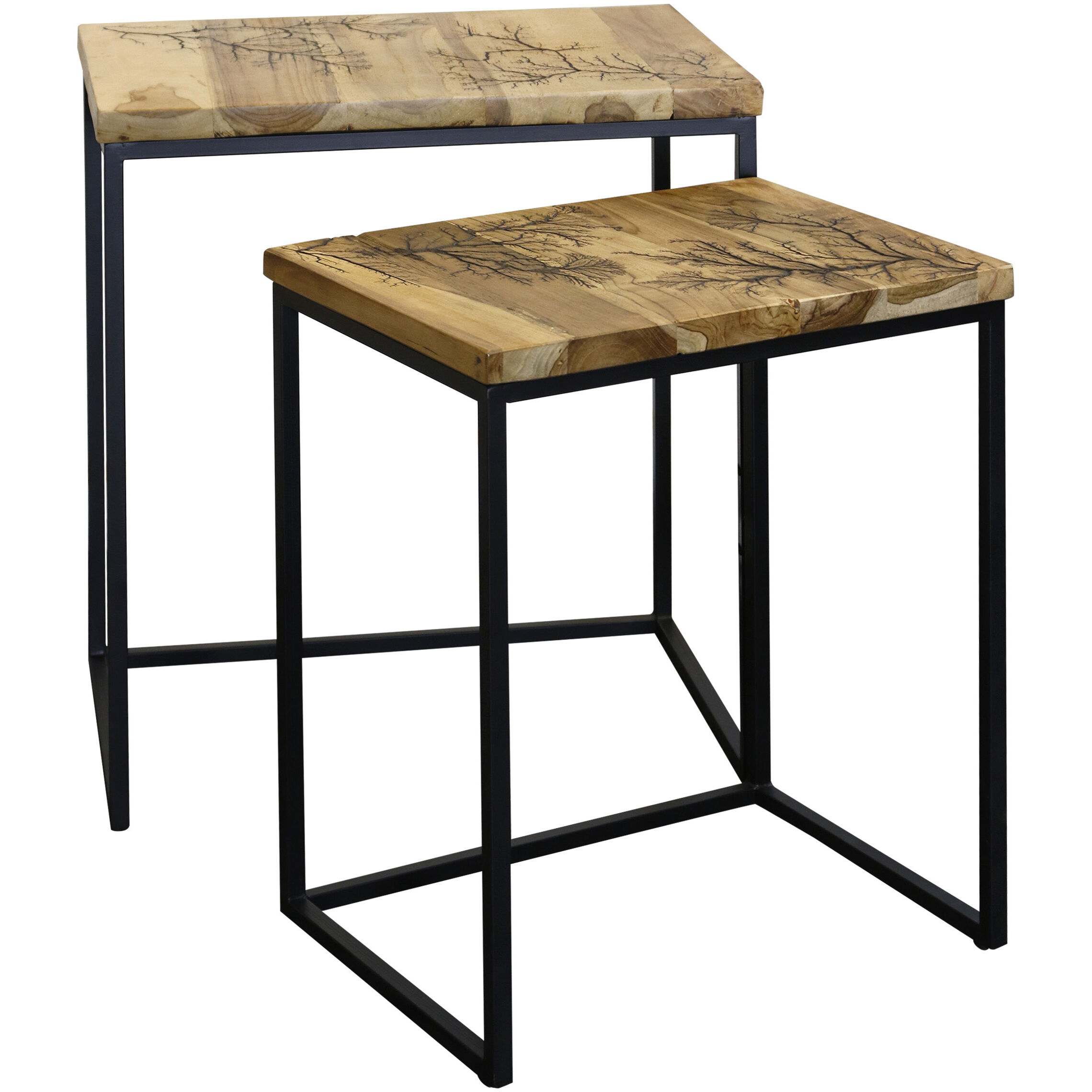 Winter Natural Brown and Black Side Table