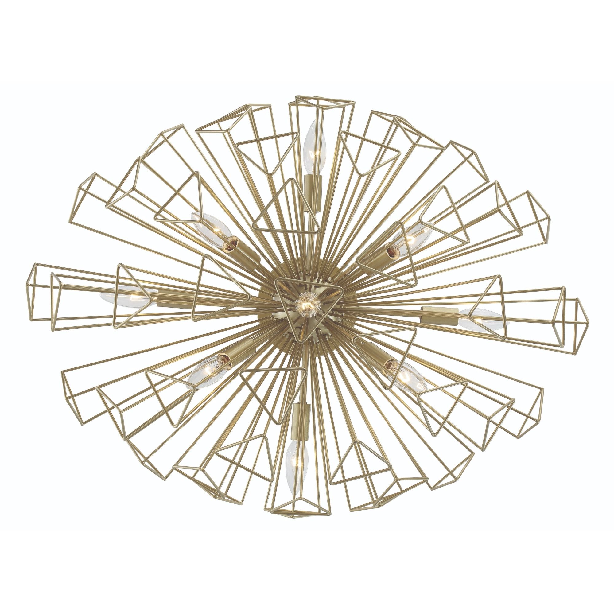 Dendelio 10 Light 24.5 inch Gold Chandelier Ceiling Light