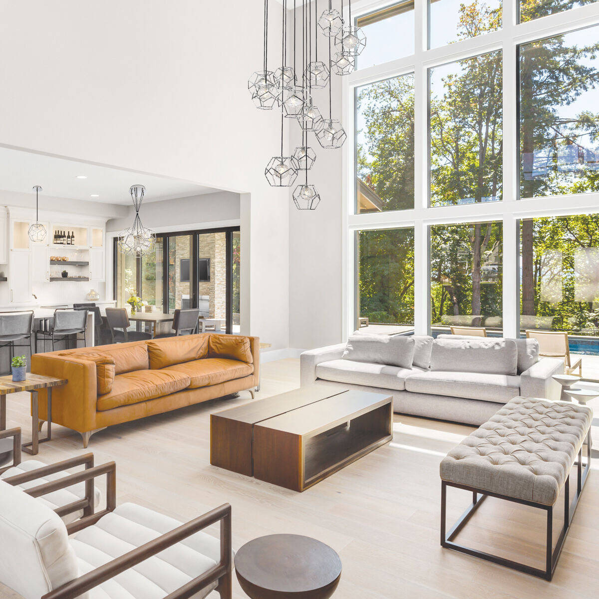 Norway LED 40.5 inch Chrome Chandelier Ceiling Light