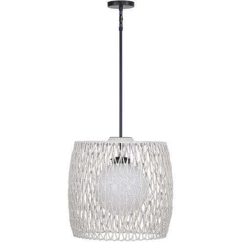 Lara 1 Light 18 inch Black Outdoor Pendant, Both Indoor/Outdoor
