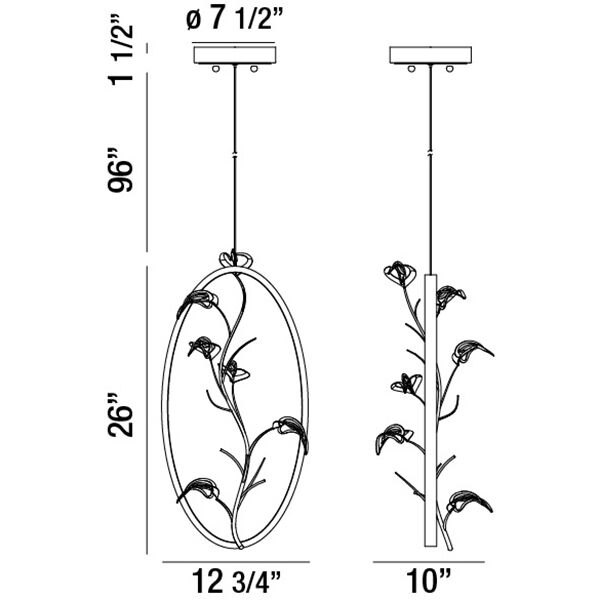 Peralta LED 10 inch Bronze Pendant Ceiling Light