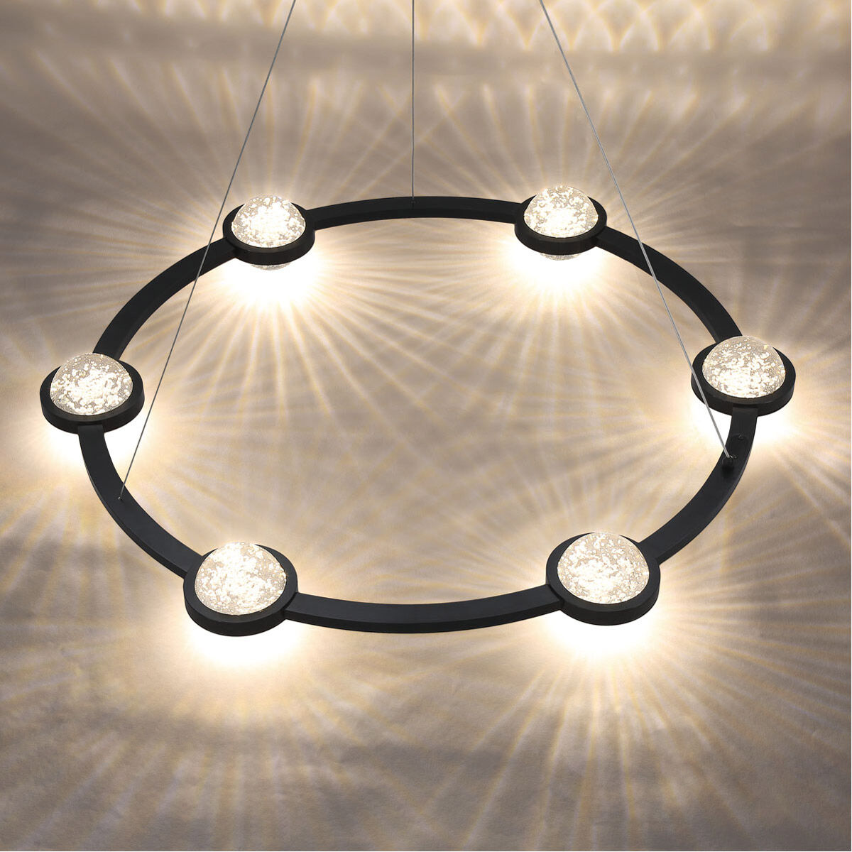 Circolo LED 35.5 inch Black Chandelier Ceiling Light