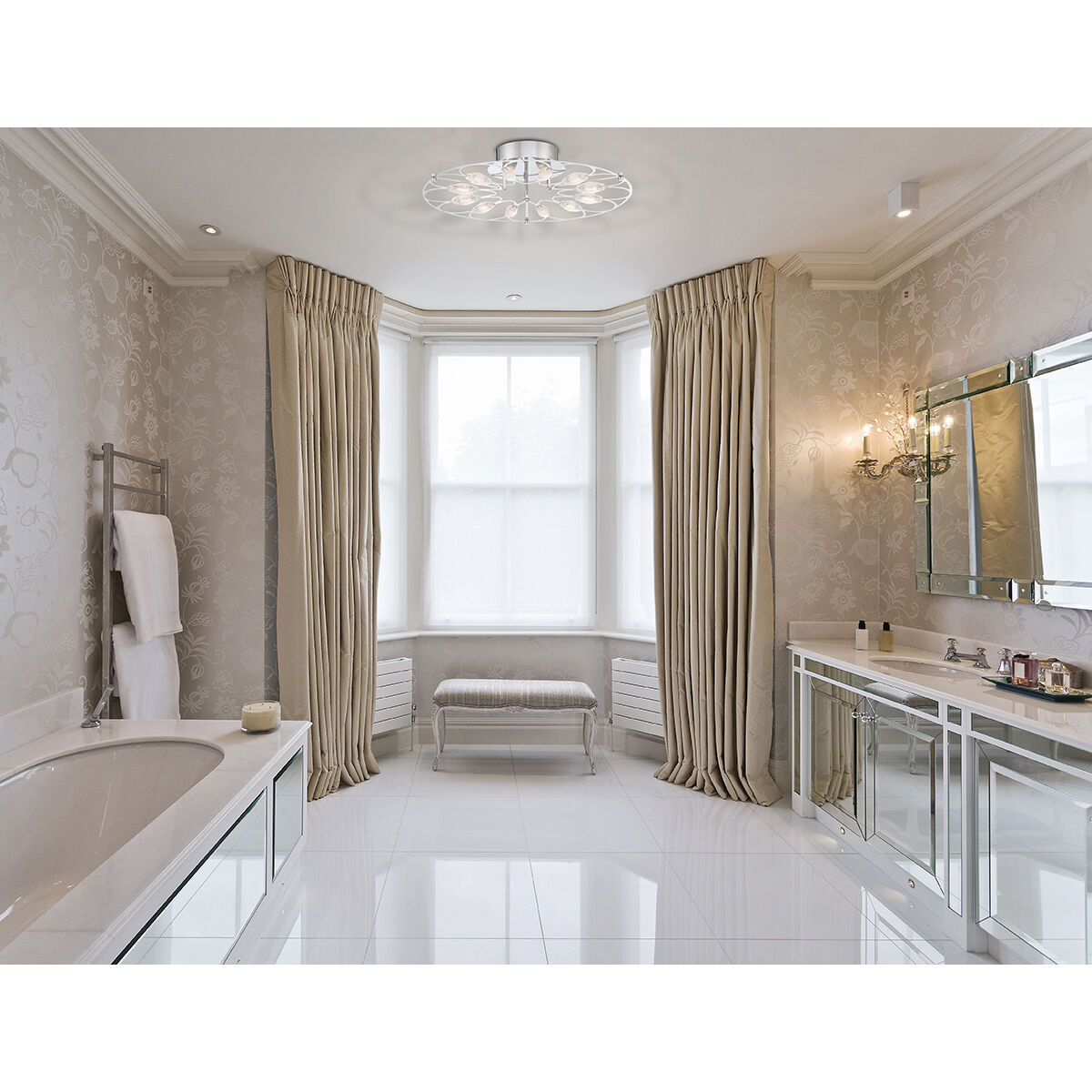 Rotolo LED Chrome Wall Sconce Wall Light, Medium