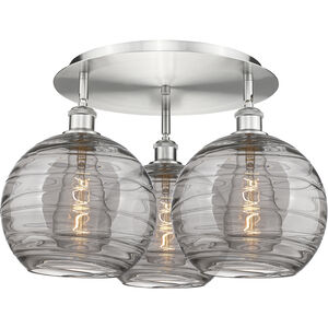Ballston Athens Deco Swirl 3 Light 21.75 inch Flush Mount
