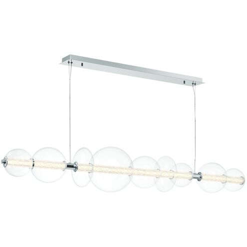 Atomo Linear Chandelier Ceiling Light in Chrome, Clear