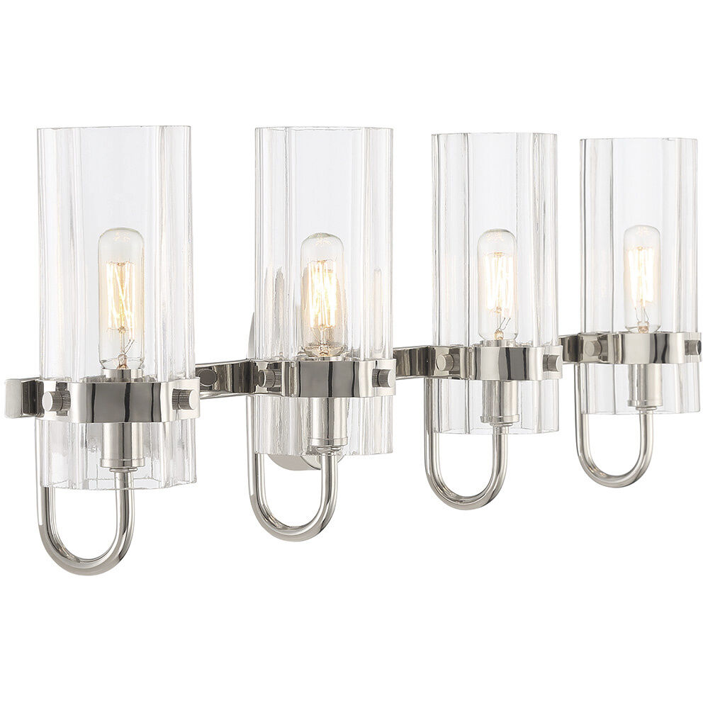 Brook 4 Light 31 inch Chrome Vanity Light Wall Light