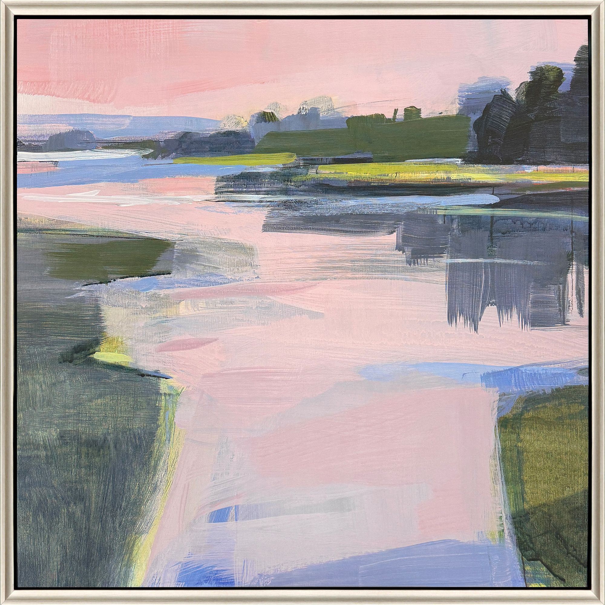 Paragon Pink and Blue and Green and White Canvas