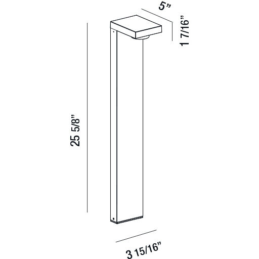 LED Bollard 120V 7.00 watt Graphite Grey Outdoor Bollard Light 
