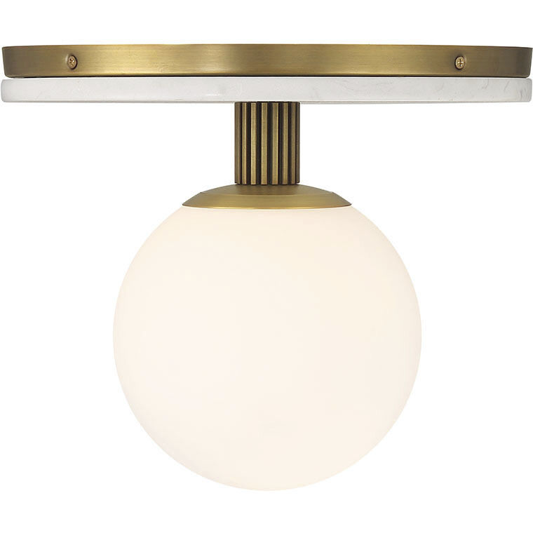 Carnagie LED 12 inch Antique Brass Flush Mount Ceiling Light