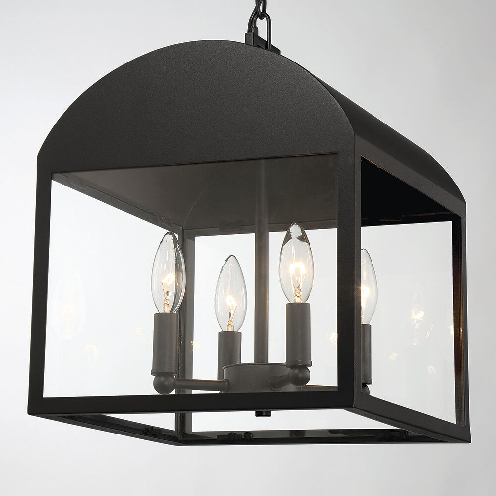 Sawyer 4 Light 12 inch Satin Black Outdoor Pendant