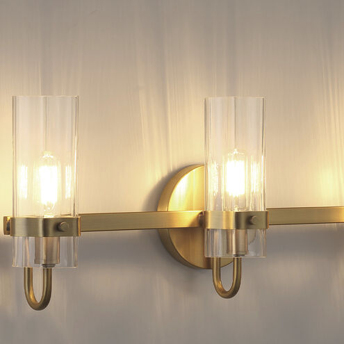 Brook 3 Light 22 inch Gold Vanity Light Wall Light