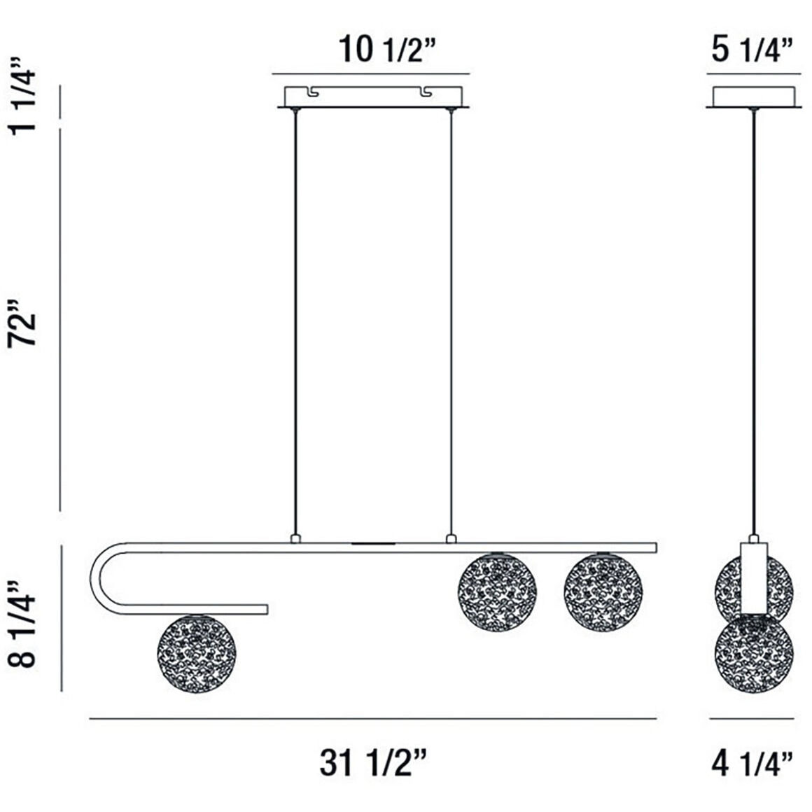 Phillimore Linear Chandelier Ceiling Light