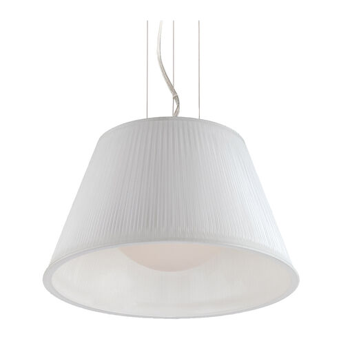 Ribo 1 Light 13 inch Chrome Pendant Ceiling Light in Opal White, Small