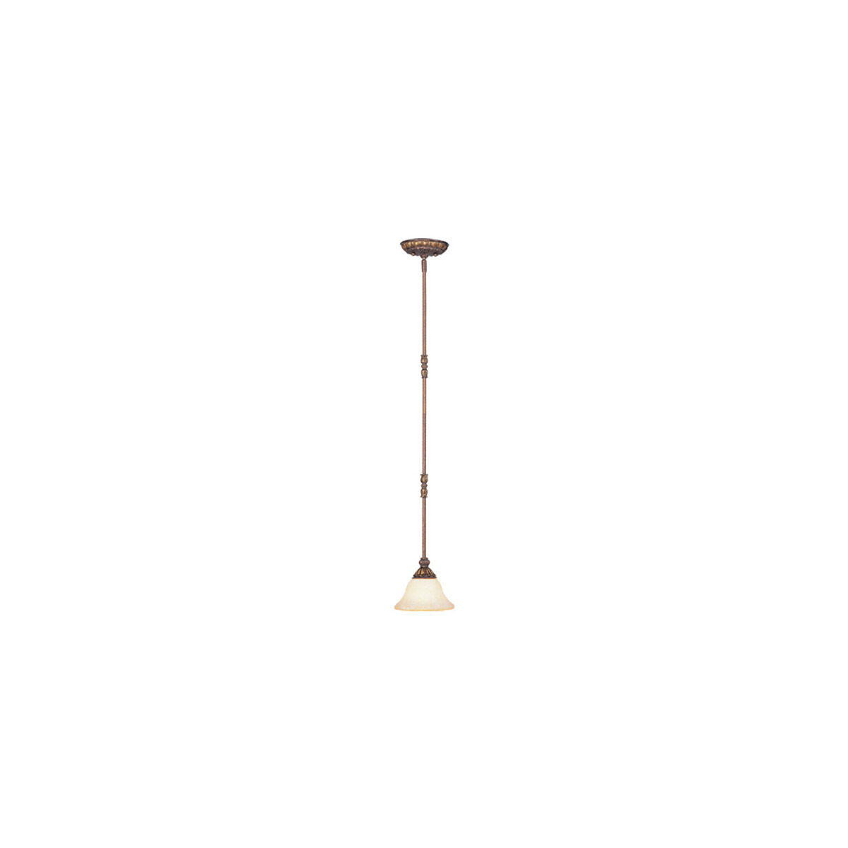 Sovereign 1 Light 7.5 inch Crackled Greek Bronze with Aged Gold Accents Mini Pendant Ceiling Light