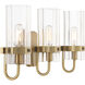 Brook 3 Light 22 inch Gold Vanity Light Wall Light