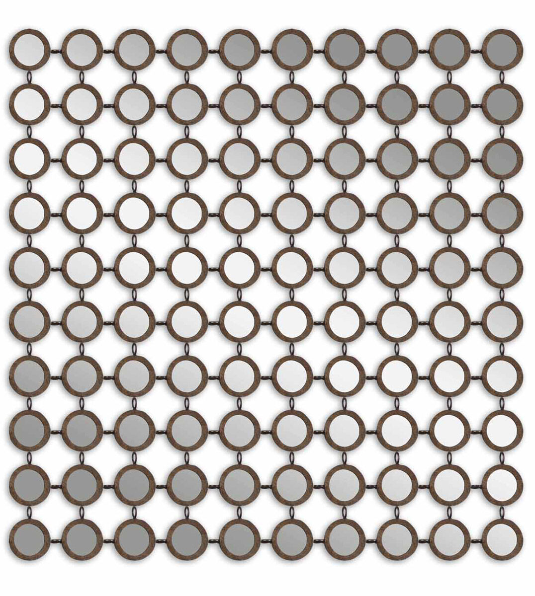 Dinuba 40 X 40 inch Lightly Antiqued Silver Champagne Leaf Wall Mirror