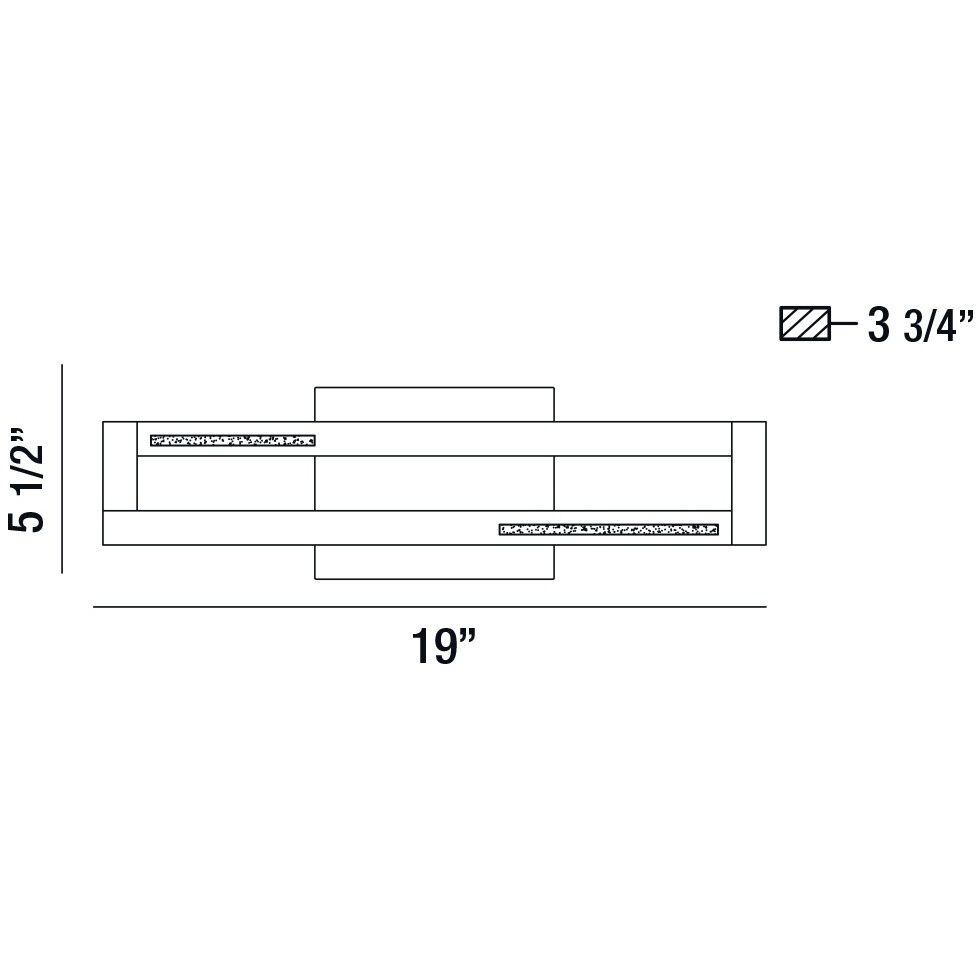 Clinton LED 19 inch Chrome Vanity Light Wall Light, Small
