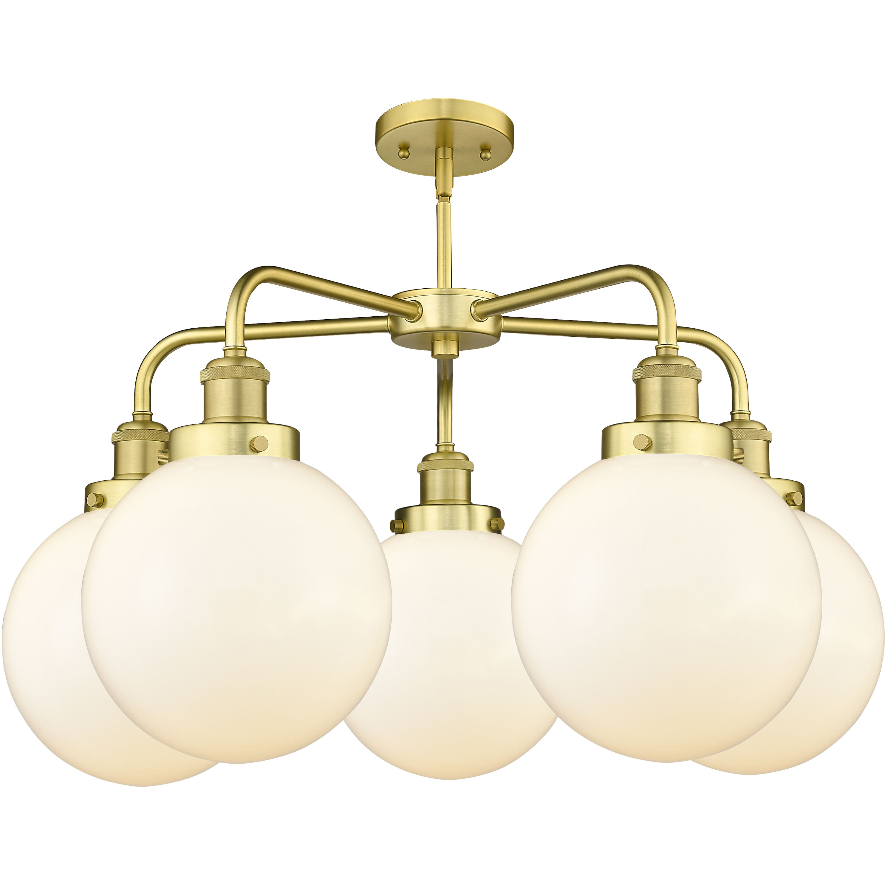Beacon 5 Light 28.88 inch Satin Gold Chandelier Ceiling Light