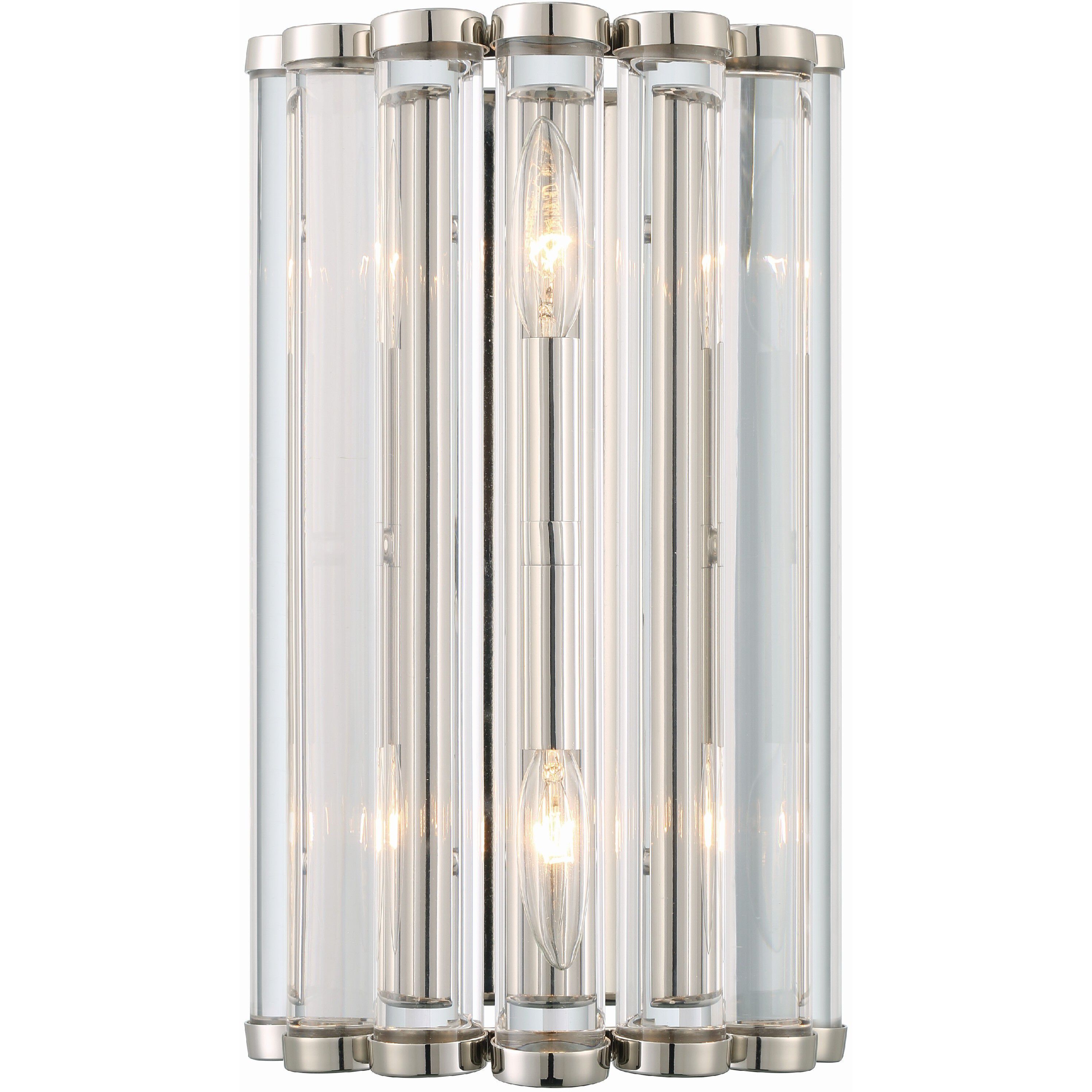 Elliot 2 Light 8.25 inch Polished Nickel Sconce Wall Light