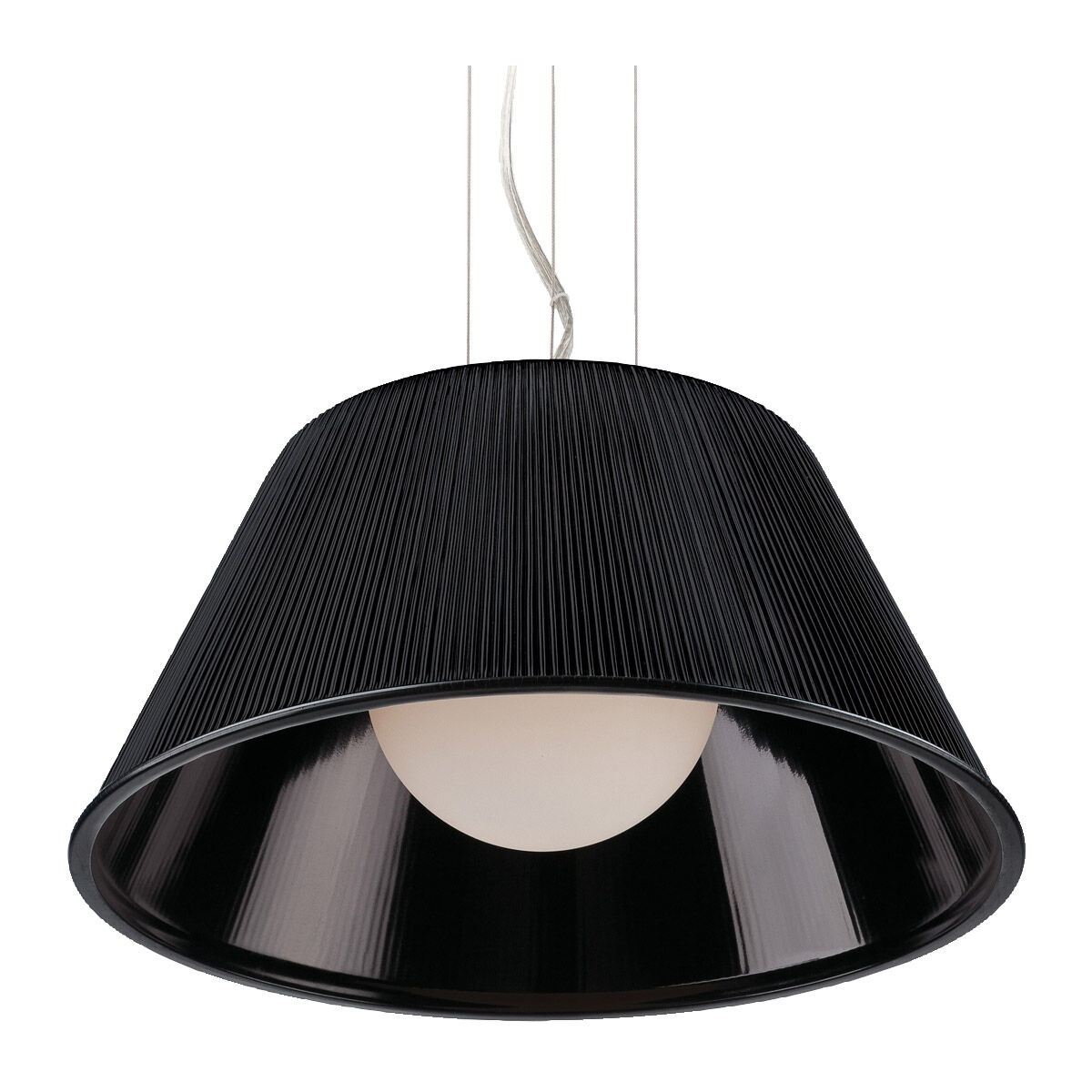 Ribo 1 Light 20 inch Chrome Pendant Ceiling Light in Black, Large