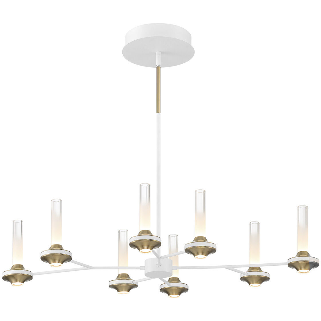 Torcia Linear Chandelier Ceiling Light in White