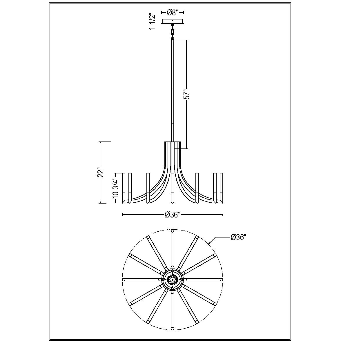 Olette 12 Light 36 inch Gold Chandelier Ceiling Light