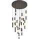 Ronda LED 32 inch Harlow Bronze Multi Drop Chandelier Ceiling Light