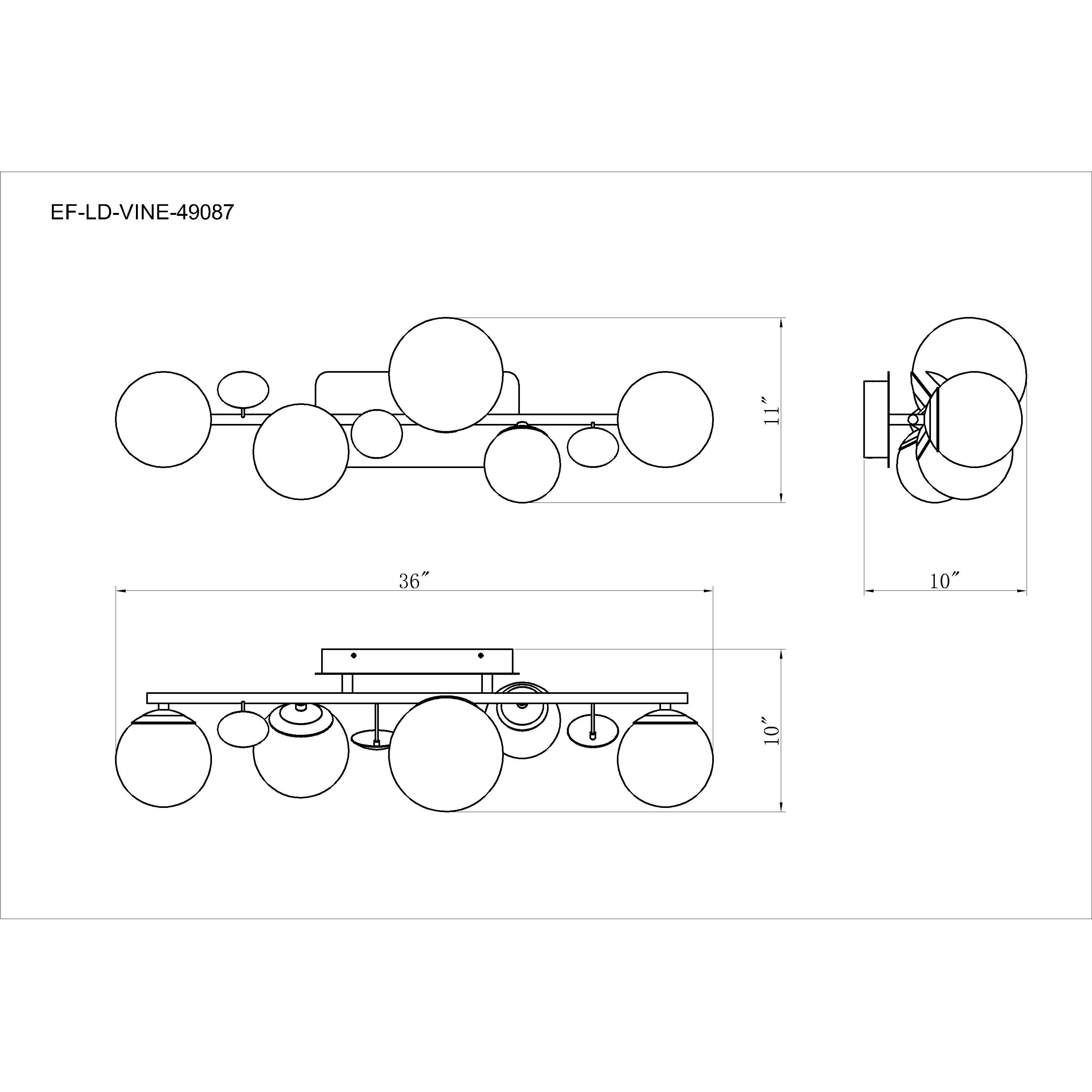 Vine 5 Light 36 inch Gold Vanity Light Wall Light