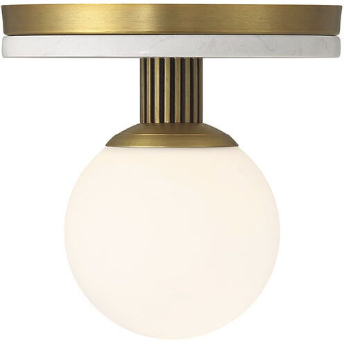 Carnagie LED 8 inch Antique Brass Flush Mount Ceiling Light