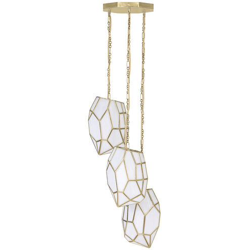 Heera 3 Light 18 inch Brass Chandelier Ceiling Light