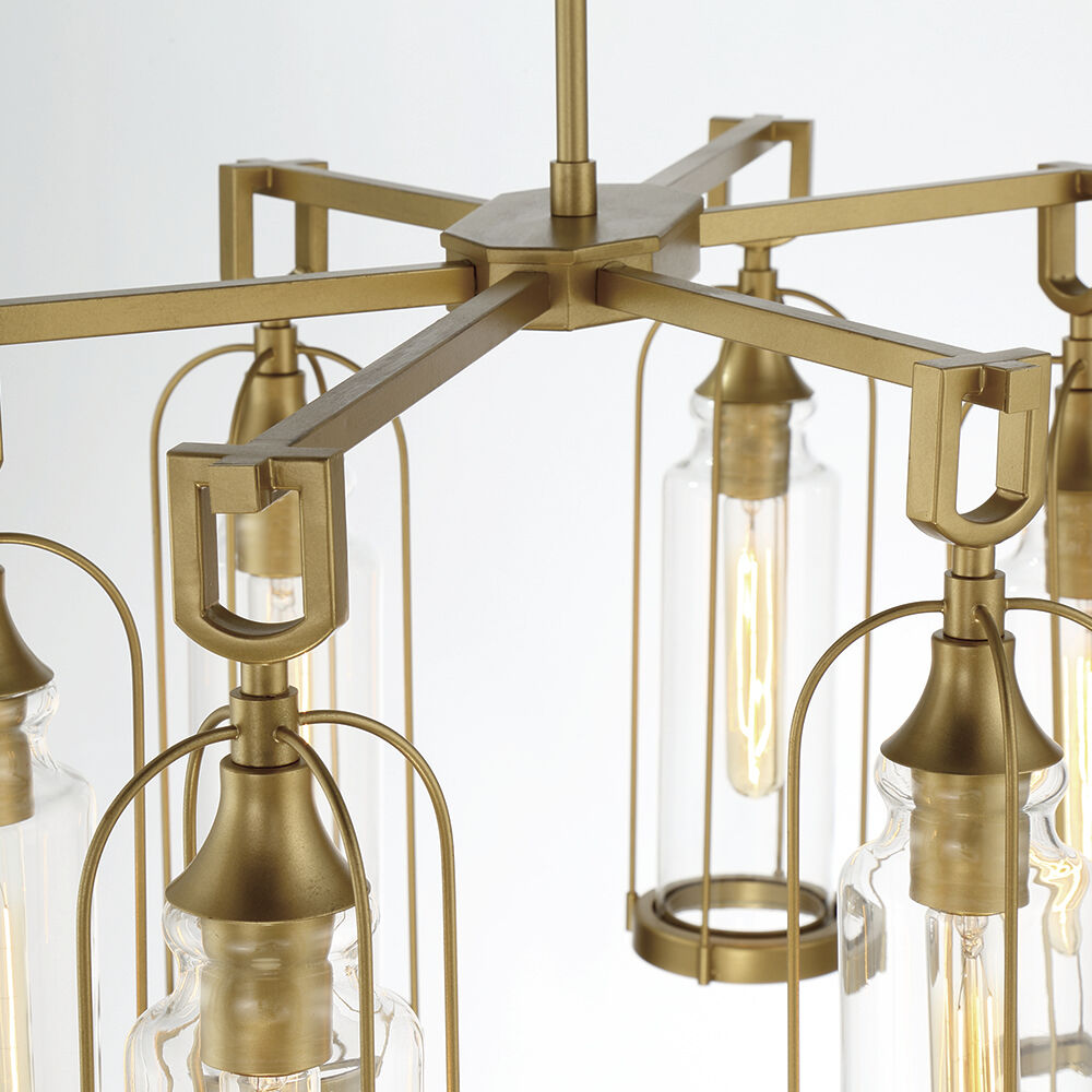 Yasmin 6 Light 20 inch Aged Gold Outdoor Chandelier