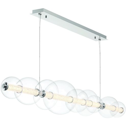 Atomo Linear Chandelier Ceiling Light in Chrome, Clear