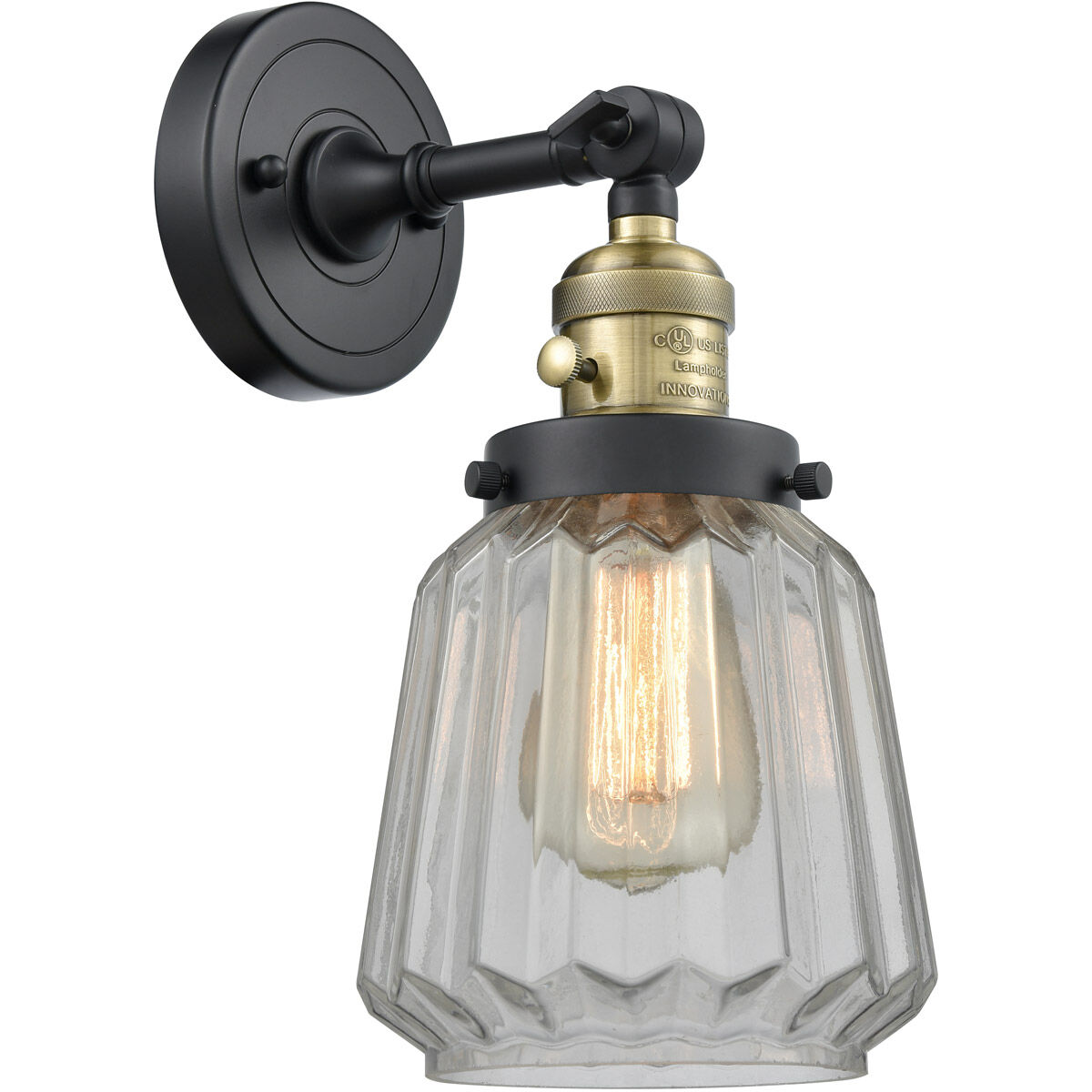 Franklin Restoration Chatham LED 6 inch Black Antique Brass Sconce Wall Light, Franklin Restoration