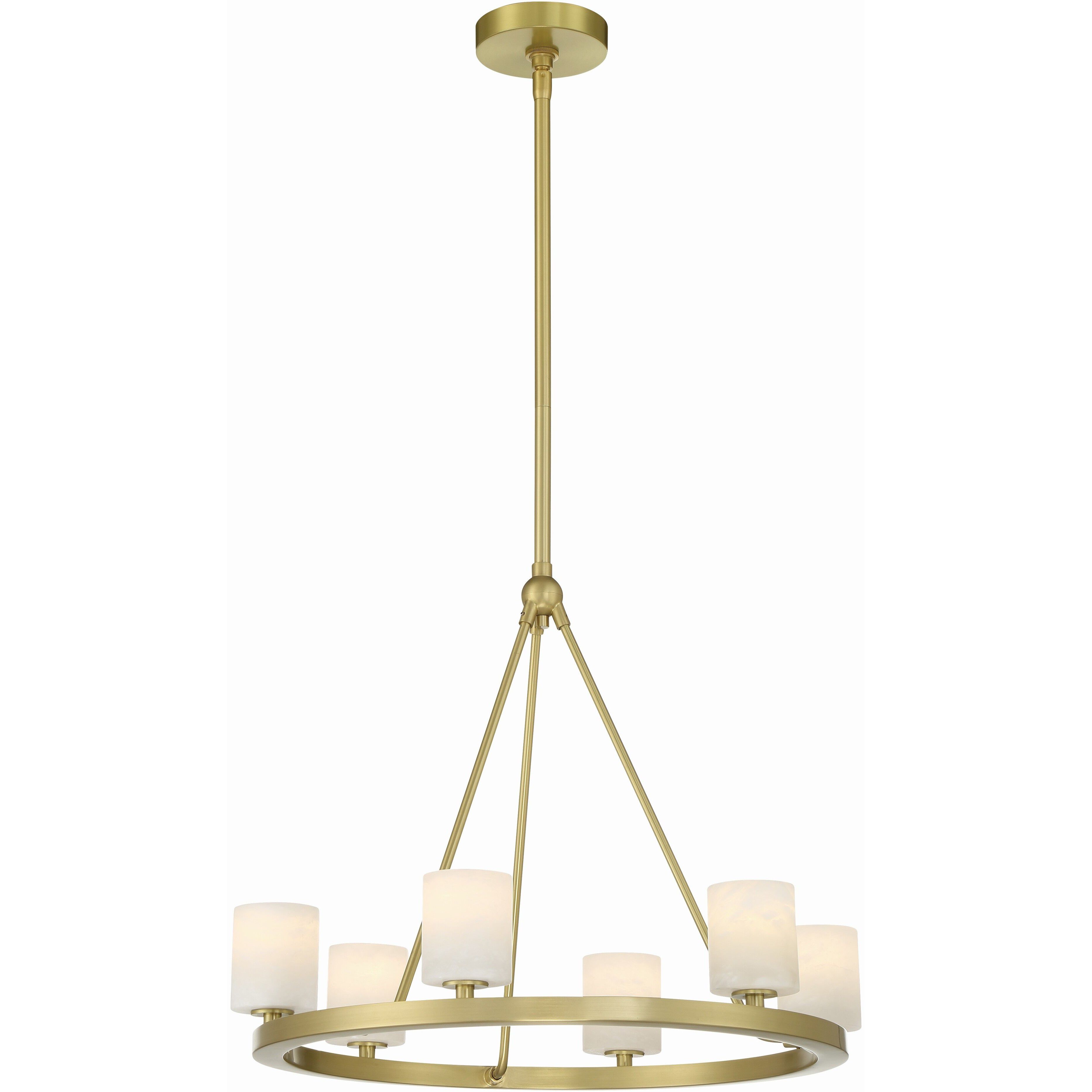 Aragon 6 Light 22.75 inch Soft Brass Chandelier Ceiling Light