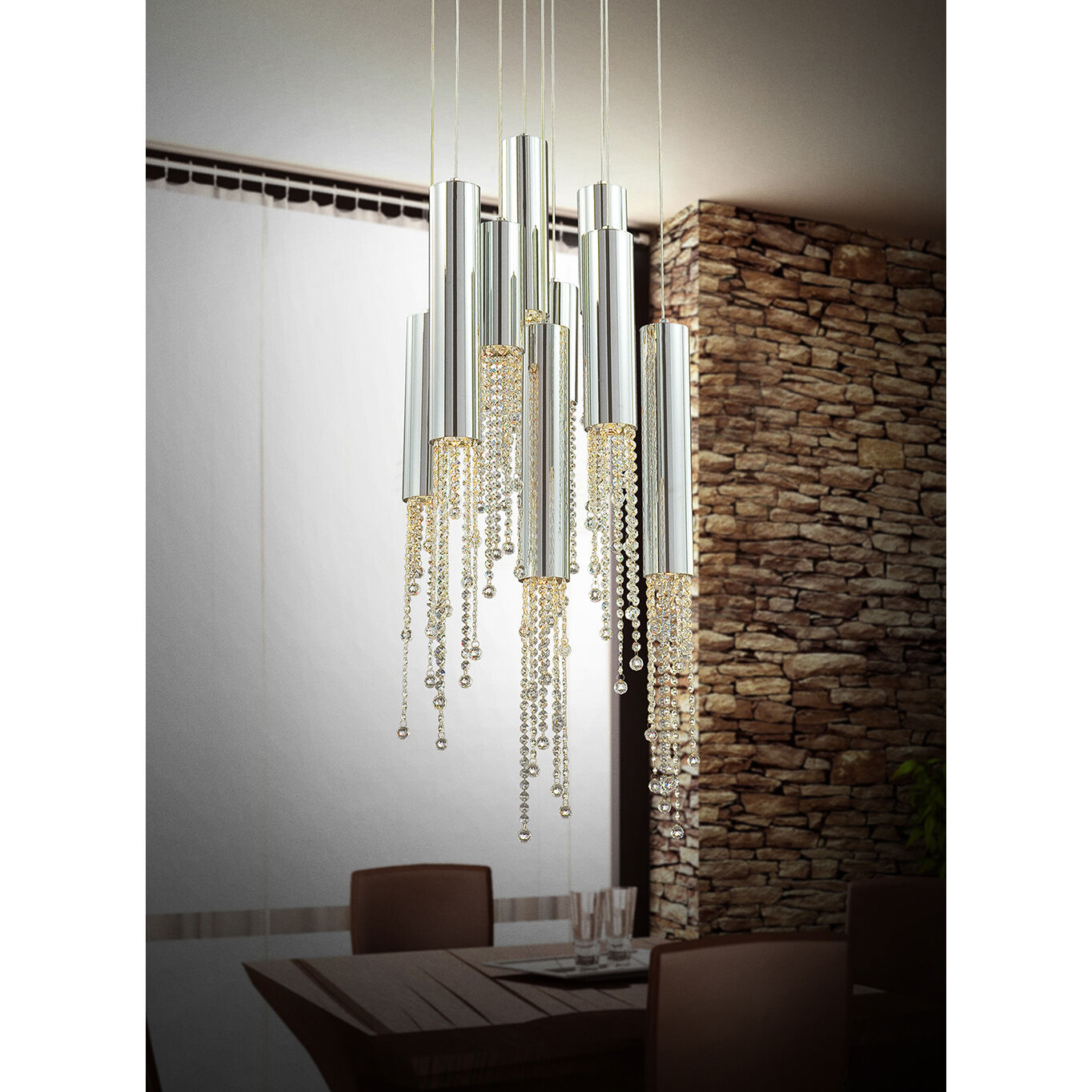 Groove 5 Light 6 inch Chrome Pendant Ceiling Light