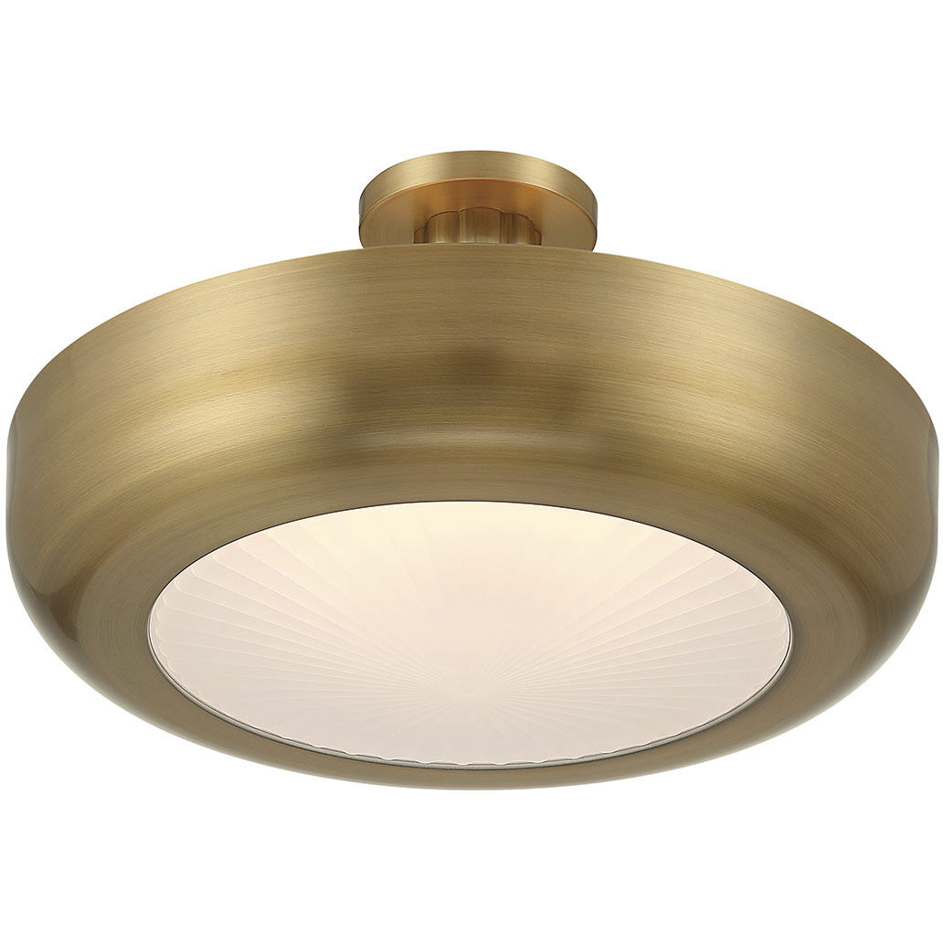 Macey LED 22.25 inch Antique Brass Semi-Flush Mount Ceiling Light