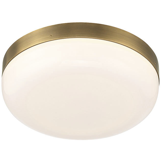 Harwel LED 12 inch Antique Brass Flush Mount Ceiling Light