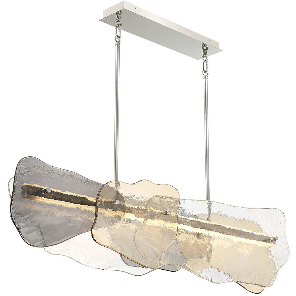 Grotto LED 58.25 inch Polished Nickel Linear Chandelier Ceiling Light