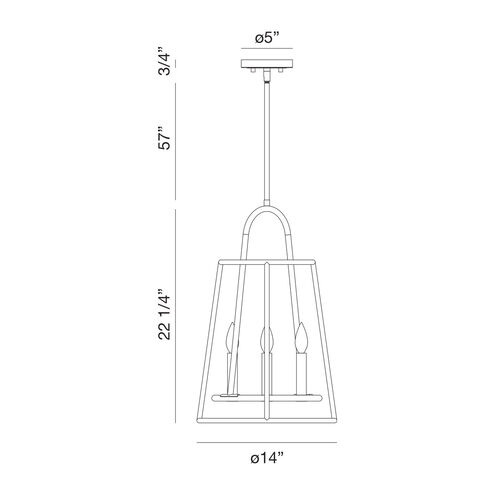 Campana 4 Light 14 inch Satin Nickel/black Chandelier Ceiling Light