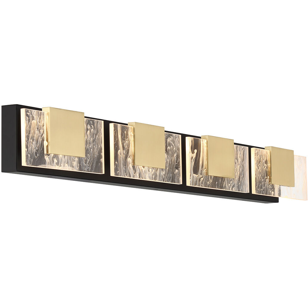 Kasha LED 37 inch Gold and Black Vanity Light Wall Light