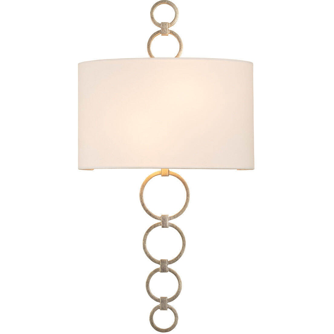 Carlyle Wall Sconce Wall Light in Champagne Silver Leaf, Off White