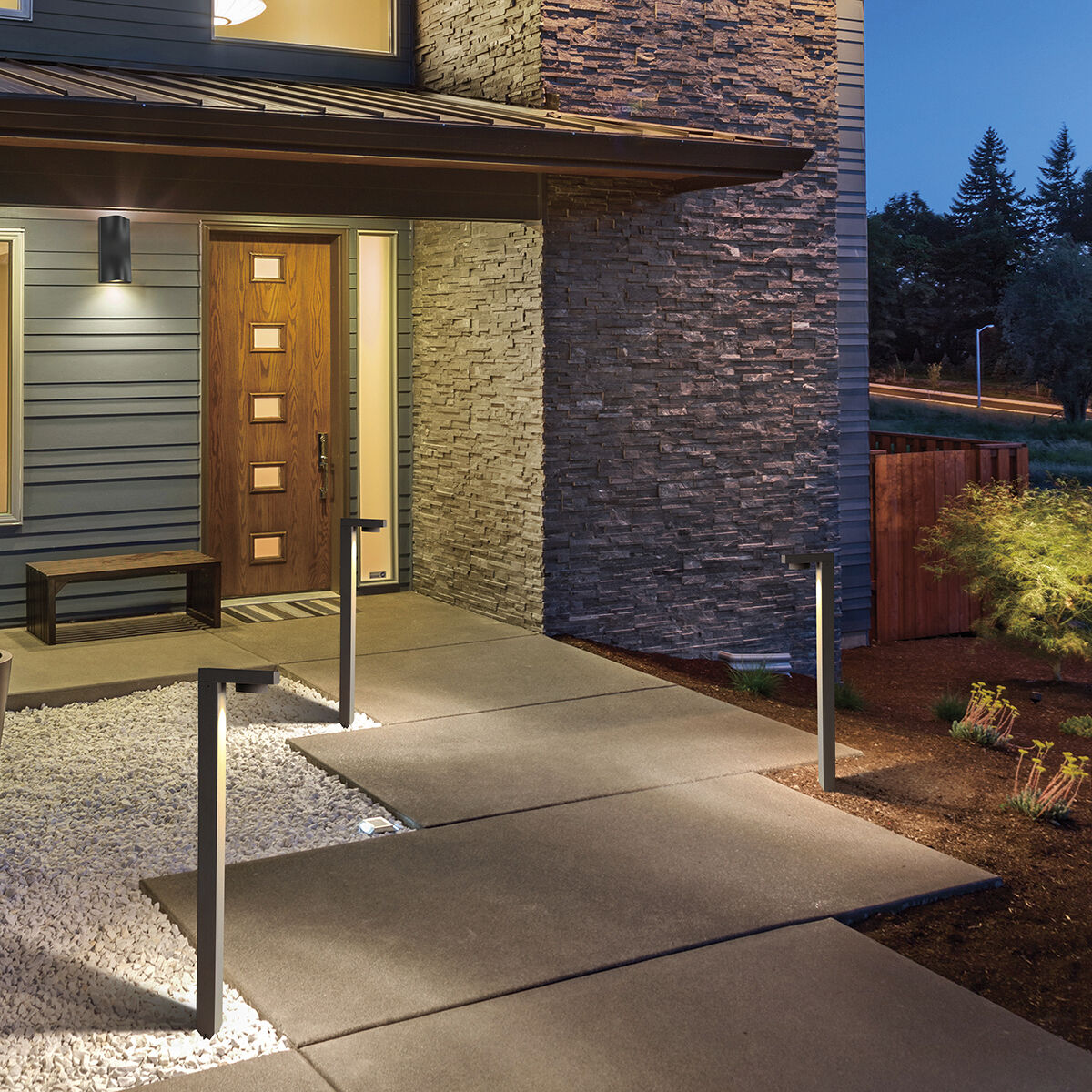 LED Bollard 120V 7.00 watt Graphite Grey Outdoor Bollard Light 